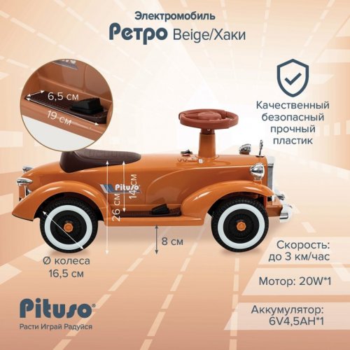 Электроквадроцикл Pituso Ретро фото 5